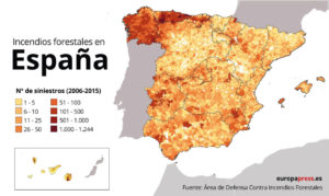 Incendios forestales en España año 2022